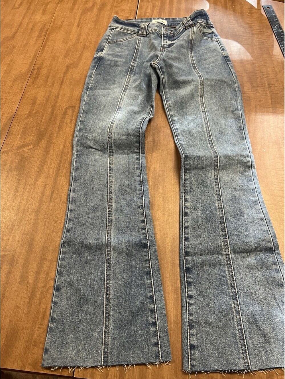 Girls Flare Jeans Size 8 RSQ Tillys Raw Hem